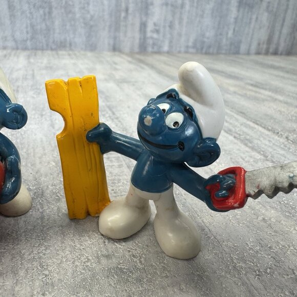 Schleich Smurf Lot of 6 Smurf Figures Vintage Peyo USED 70 80s Teacher Smurfette - Picture 7 of 16